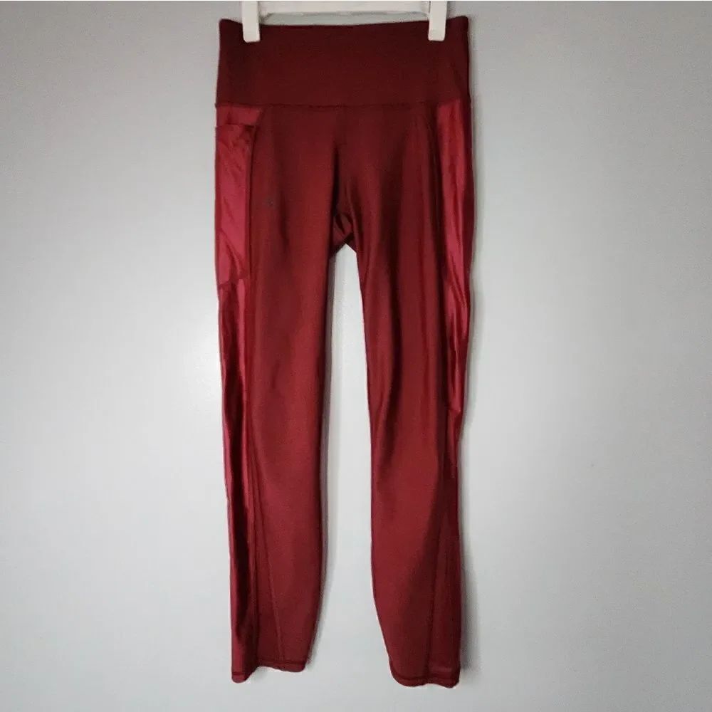 UNDER ARMOUR HEATGEAR LEGGINGS Burgundy Size S
